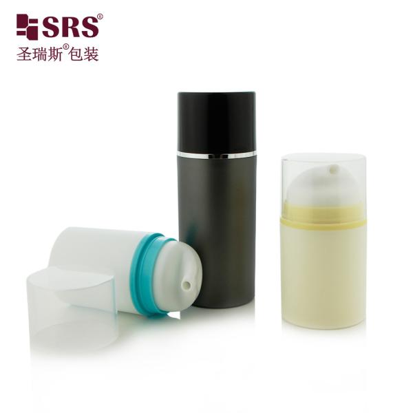 PA602 30ml 50ml 80ml 100ml 120ml 150ml 200ml PP Naturel Clair Surface brillante Matte Finition Disponible Bouteille de lotion sans air Aucune fuite