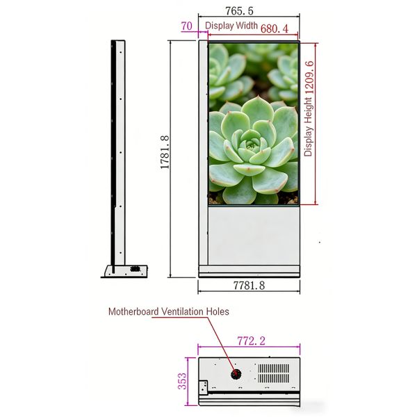 Transparent Display Stand 55 Inch Ultrathin Advertising Displays Oled Transparent Vertical Floor Stand Touch Screens