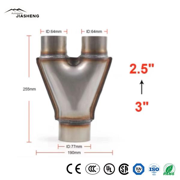                  Y-Shaped Three-Way Exhaust Pipe Car Accessories Department Euro 1 Catalyst Carrier Auto Catalytic Converter             