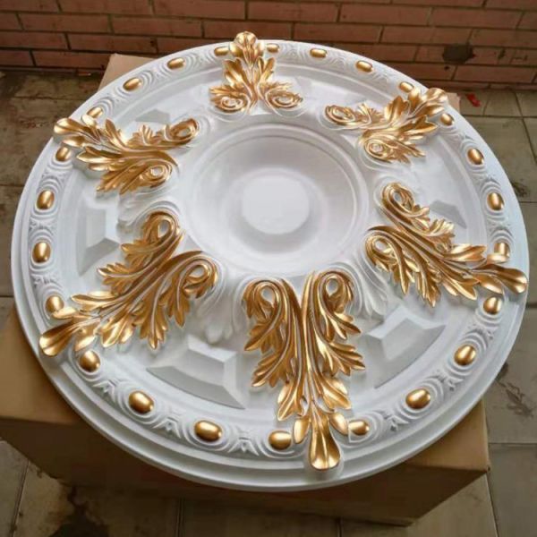 M-7100 Good Quality Quick Installation Indoor Decoration Pu Golden Silver Antique Decorative Medallions