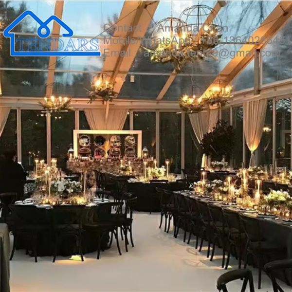 Прозрачная свадебная палатка на крыше