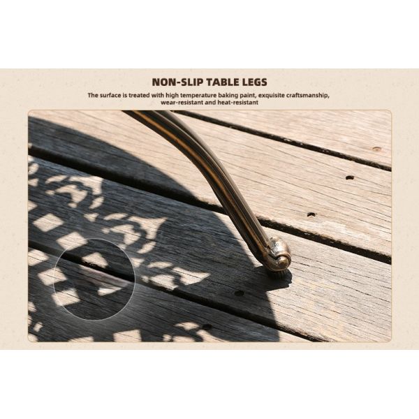 Courtyard Cast Aluminum Patio Barbecues Table And Chairs Sets