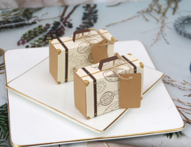 Подарочная коробка чемодана бумаги бумажной коробки 7.5g Kraft пищевого контейнера Sweety