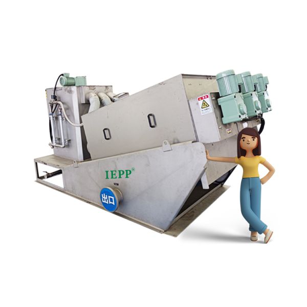 IEPP China Factory Wholesale Wastewater Plant Machinery Mud Dewatering Treatment Multi Disc Screw Press Oily Sludge Dehydrator