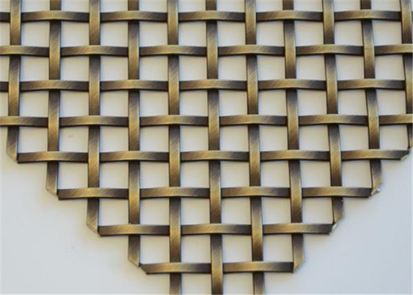 15mm Aperutre Woven Crimped Wire Mesh Bronze Decorative