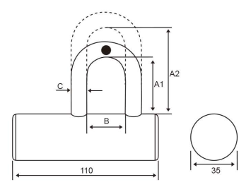 High Security Padlock U Type Steel Padlock Customized Logo Accepted Industrial Locking Mechanism Ideal