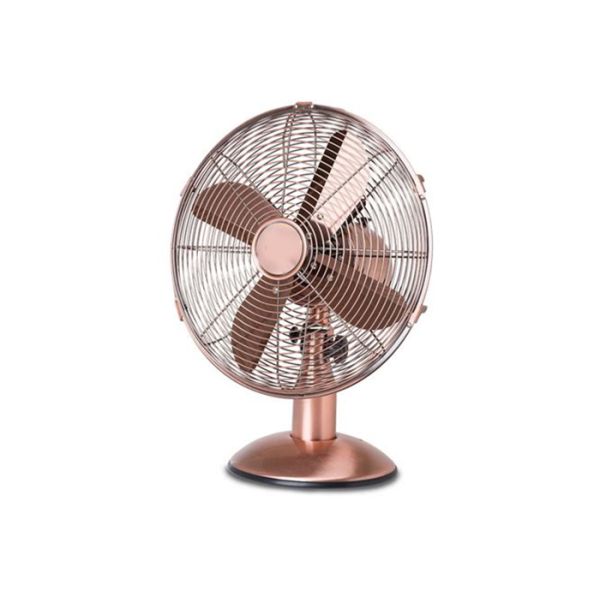 30 Watt Classic Copper Metal Desk Fan For Bedroom & Garage Low Noise