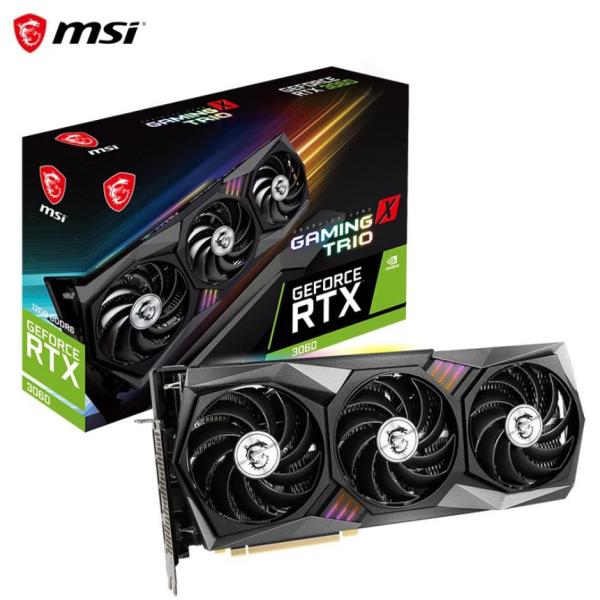 256bit FCC GPU Graphic Card MSI NVIDIA GeForce RTX 3060 GAMING X TRIO With 8GB GDDR6 Memory