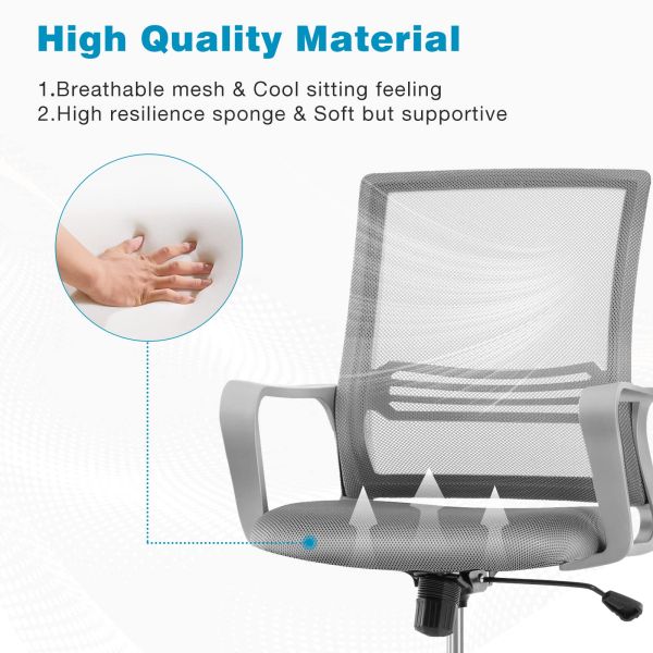 Ergonomic Home Office Chair Customized Color Swivel Chair with Lumbar Support and Armrests