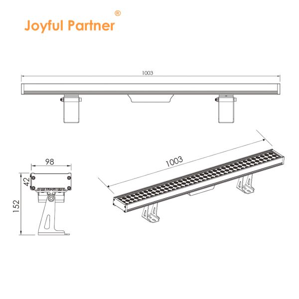 Коммерческий прямоугольный светодиодный линейный подсвет 108W 1000MM Фасадный стенный стиральный свет
