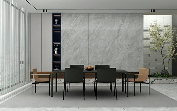 Grise étonnante rétro mur extérieur 900x1800x9mm Porcelaine vitrée polissée ISO9001 Pour la décoration et le design