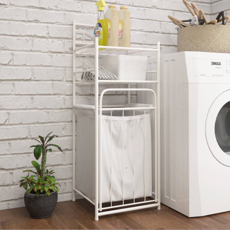Detachable W35.5cm Steel Laundry Basket for Bathroom