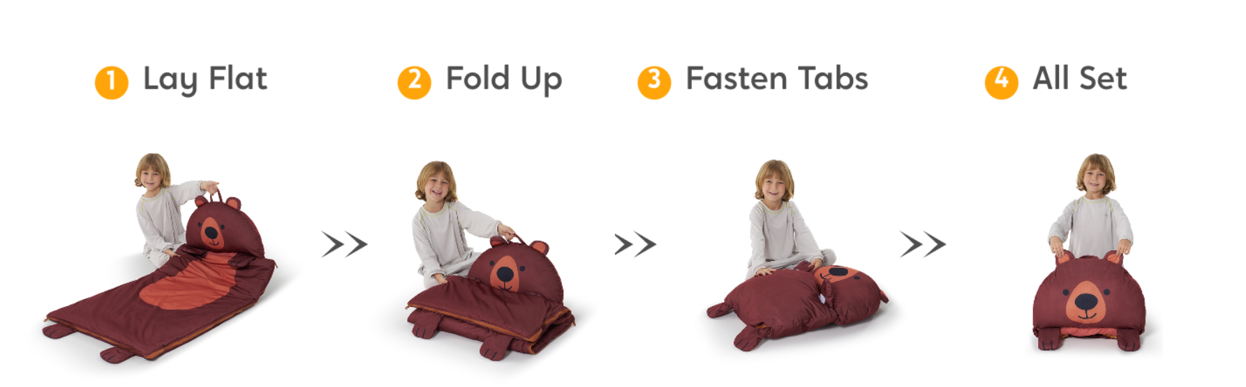 Brown Bear Toddler Nap Mat with Pillow & Blanket 60