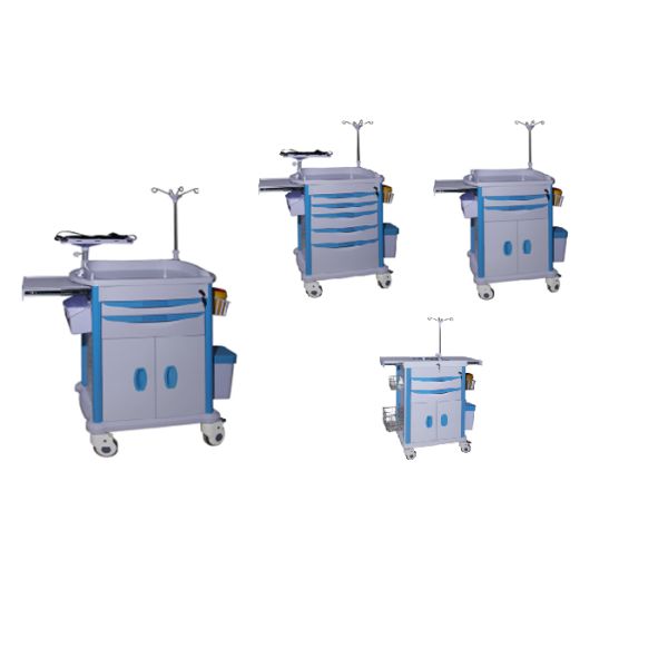 Medical Emergency Trolley Crash Cart High Strength ABS Plastic Platform
