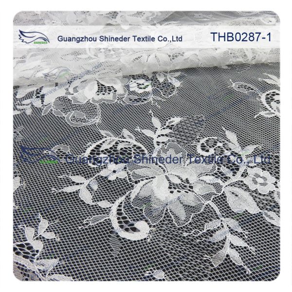 Light Two-tones Colors Polyester & Nylon Chantilly Lace for Wedding & garment dress