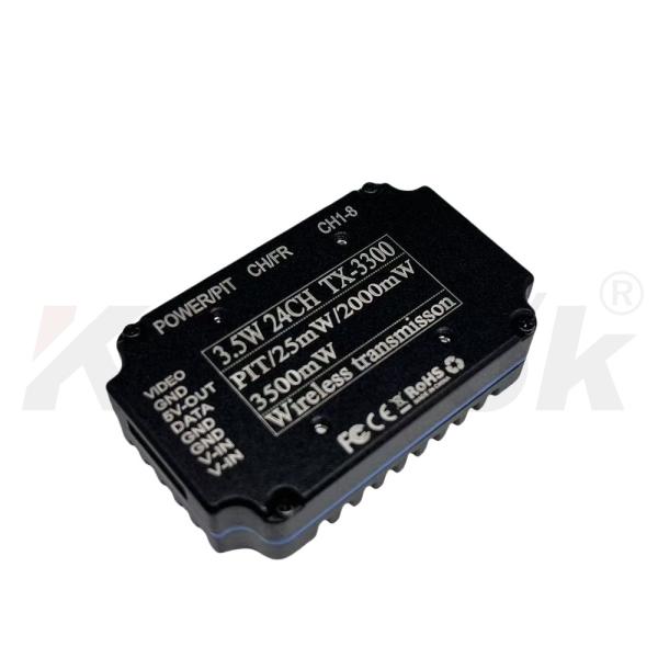 3.3GHz 3.5W 超軽量 24チャンネル FPV アナログビデオ送信機 24.5g ドローンレース専用