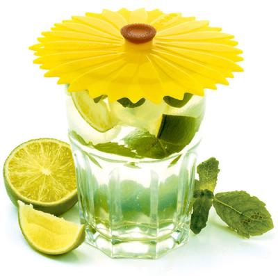 5 Pack Sunflower Food Storage Silicone Suction Lid Set