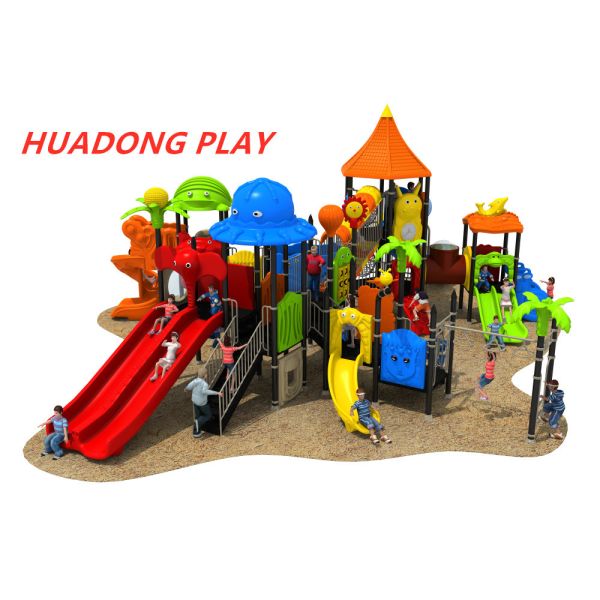 Animal Paradise Series Outdoor Playground Slides , Kids Playground Equipment