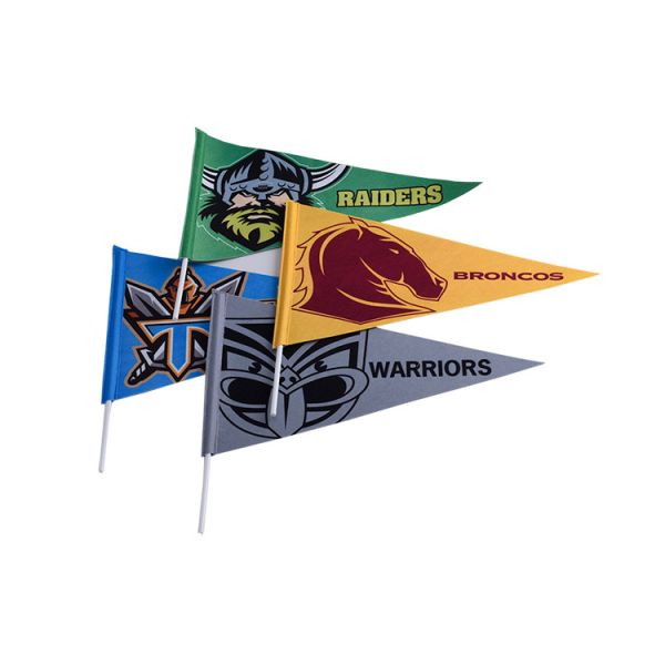 OEM Printed Felt Pennant Flag , Triangle Hand Waver Flags