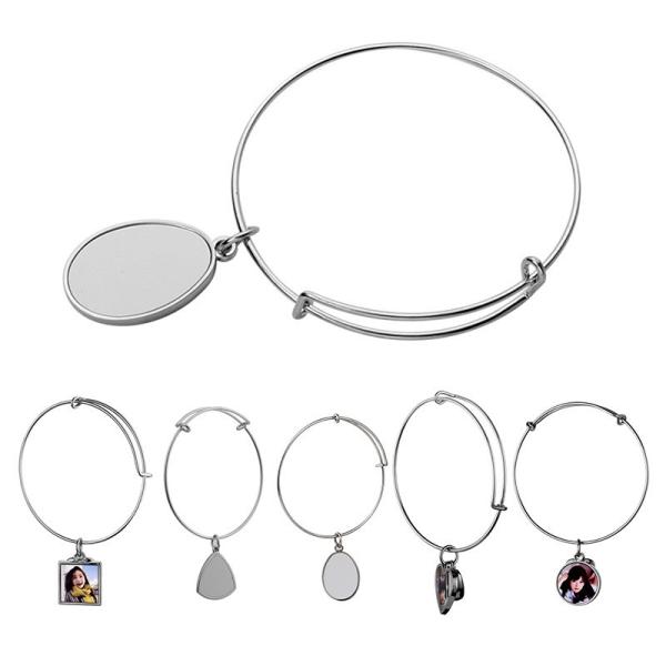Bracelets de bijoux pour femmes, diverses formes, bracelets en métal vierges pour sublimation