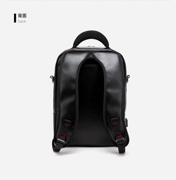 Pu Leather Waterproof Custom Travel Backpack Purse Laptop USB For Man 42x32x14cm