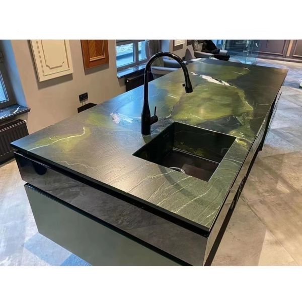 Brazilian Green Marble Slabs For Bathroom Walls Decorative Easy Installation