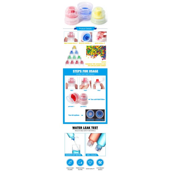 Plastic Cap High Quality 28mm 38mm Sport Water Bottle Plastic Flip Top Cap