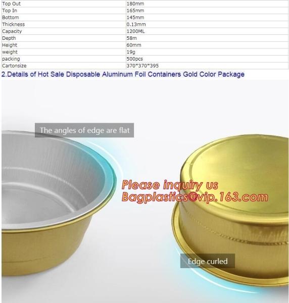 Aireline Rectangle Shaped, Disposable Aluminum Foil Pan, Take-Out Food Containers, Foil Cake Cup