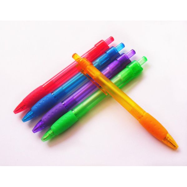 0.7 or 1.0mm grip promotional pen plastic ball point pen