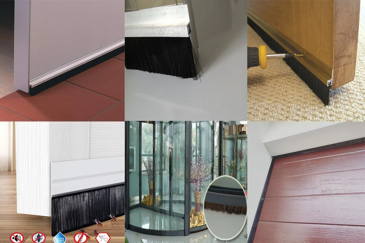Custom Aluminium Alloy Horsehair Brush Sealing Strip Brush For Door Dust Prevention