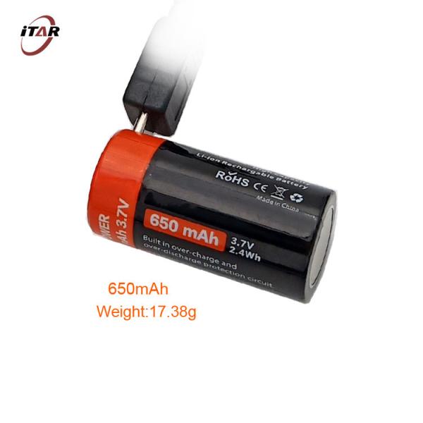 BMS 16340 Li Ion Rechargeable Batteries 3.7V 700mAh For Electronic Fans