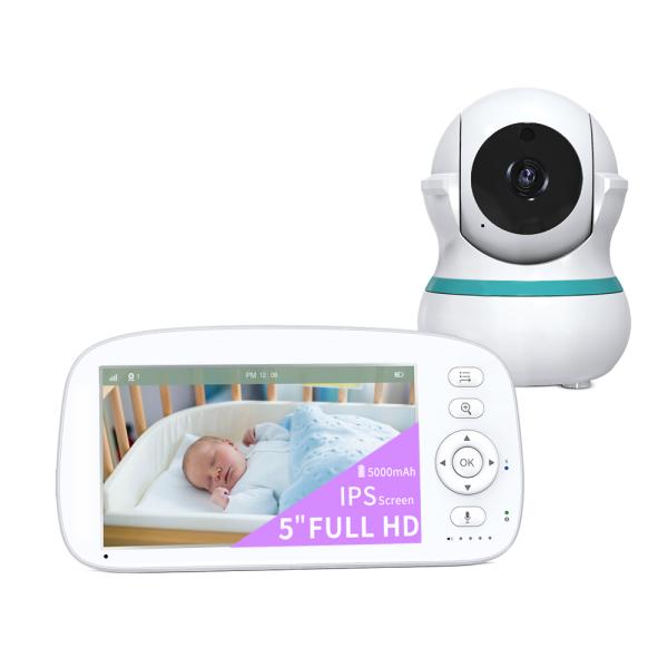 Monitor para bebés HD de 5 pulgadas con batería de 5000 mAh y alcance de 1000 pies