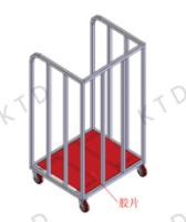 Camión de almacenamiento industrial flexible de láminas deslizantes con ruedas silenciosas de 4 pulgadas