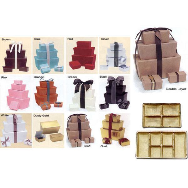 Double Ballotin Candy Boxes , Matt Lamination Art Paper Box Packaging