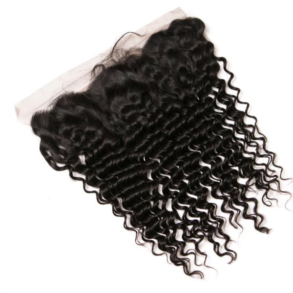 Fechamento do laço do cabelo humano 13x4 de Brazalian, orelha à densidade do fechamento 130% da parte dianteira do laço da orelha