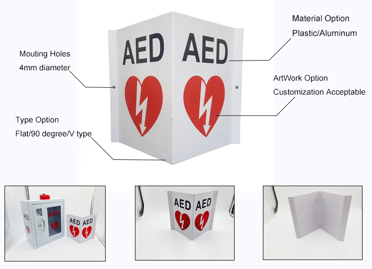 3D автоматизировало увядать AED внешнего знака сердца знака дефибриллятора прочного анти-