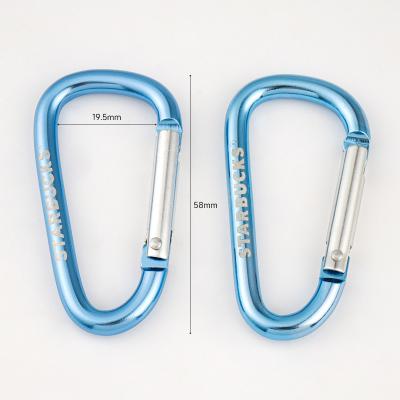 Custom Logo Aluminum Keychain Clip D Ring Carabiner Hook Keyring Metal Spring Snap Hook