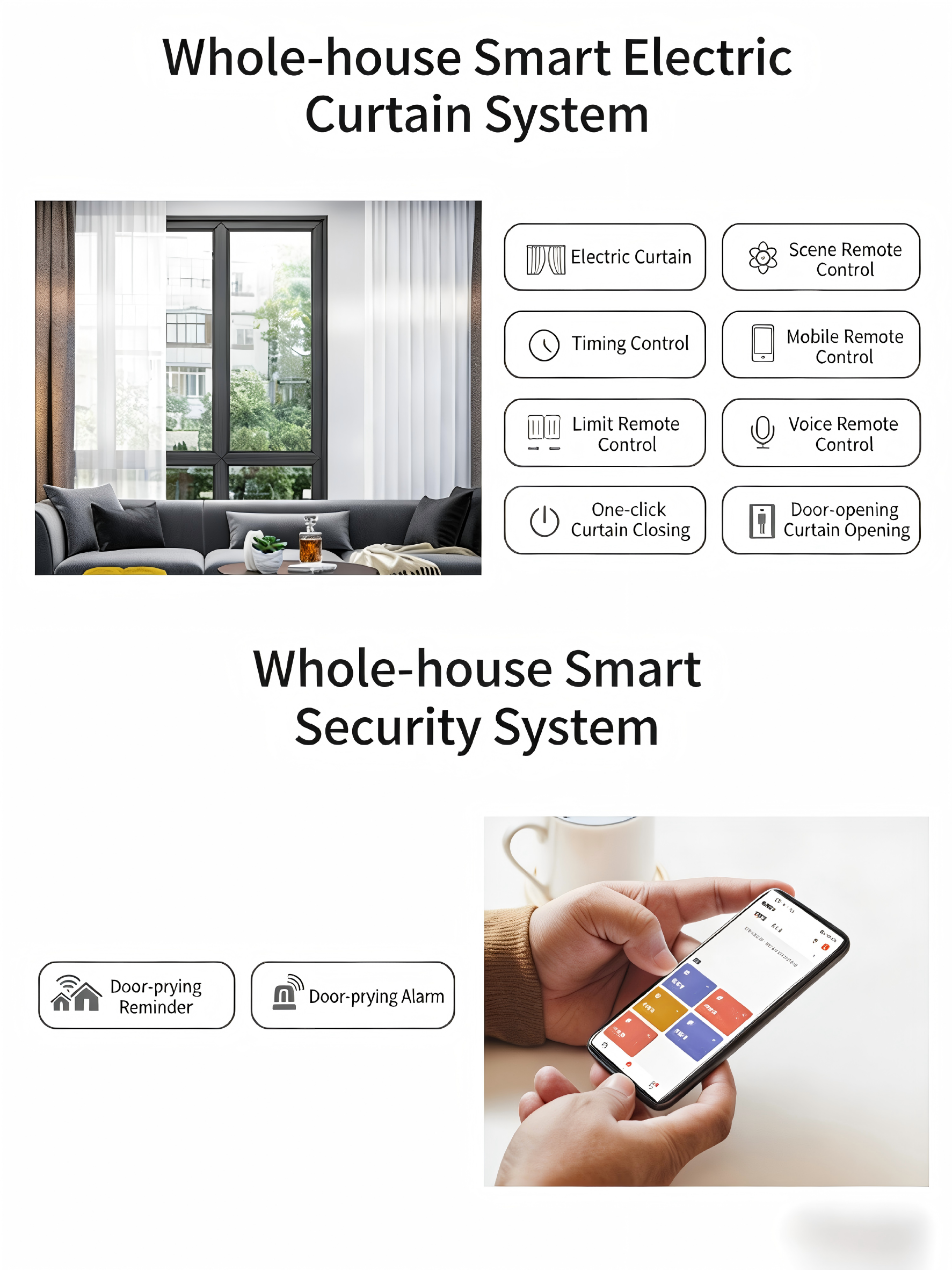 Seniors Wireless Smart Home Automation Devices Security Products With Emergency SOS