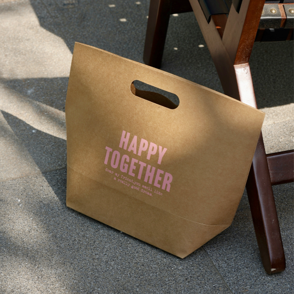 Custom Printed Vintage Kraft Paper Gift Bag Eco Friendly Bulk