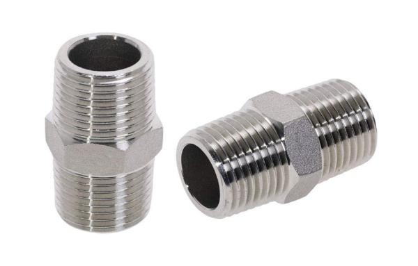 3/8 homem a 3/8 encaixe de tubulação de aço inoxidável do NPT do homem