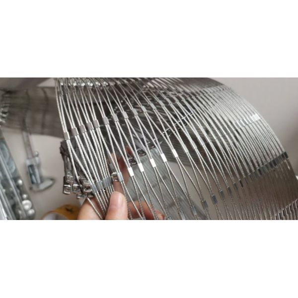 Stainless Steel Wire Rope Stadium Perimeter Net Fixations And Detail Solutions