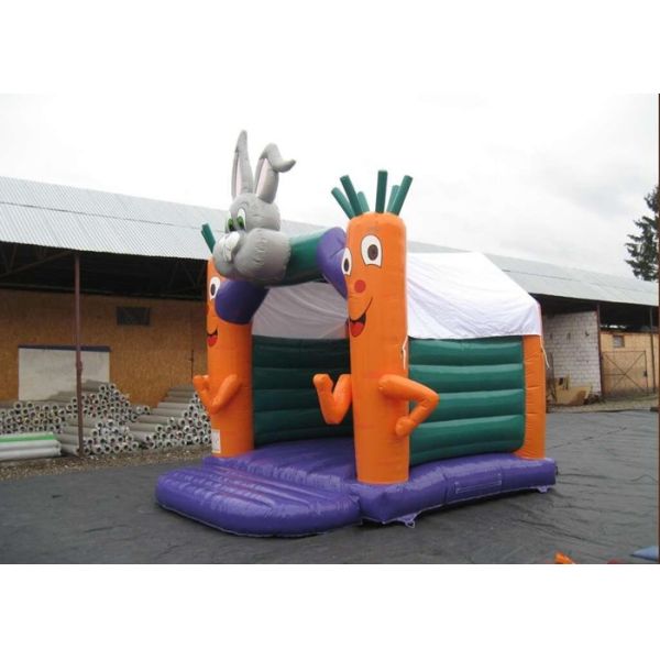 Castelo de salto inflável usado partido das crianças pequenas com cenoura e coelho 4X4M