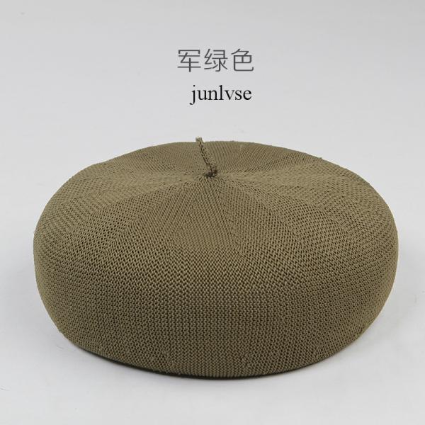 L18001 New design hot sale summer Knitted beret hats for ladies ,Fashion Summer beret caps for girls OEM and ODM cap