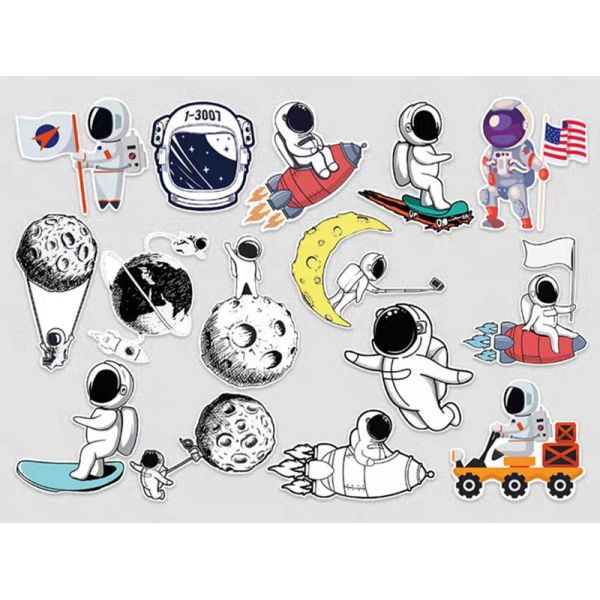 OEM Rocket Moon Planet Kiss Cut Stickers Astronaut Car Decal