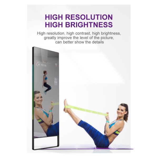 Original Full HD 75 Inch Magic Mirror Lcd Display Kiosk Interactive With Virtual Trainer