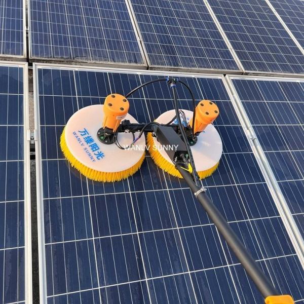 Pincel de limpeza de painéis solares de cabeça dupla para indústria petroquímica Melhor ferramenta de limpeza