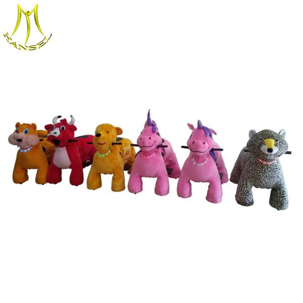 Hansel four wheel battery powered plush animal with light  kids electric rides for sale