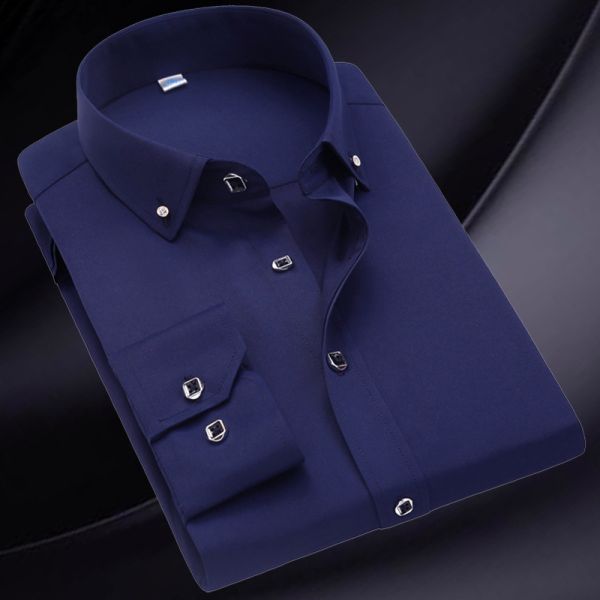 GALLERY White Long Sleeve Business Unisex Camisas Oversize Formal Shirts For Men's Polo Shirt clothes