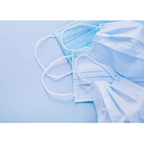 FFP2 Blue 3 Ply Disposable Face Mask Melt Brown Fabric For Human Protection