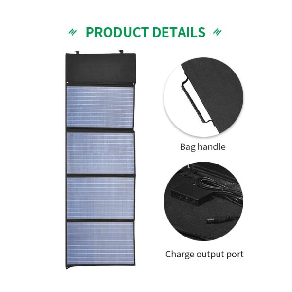 EU Warehouse High Efficiency PET Monocrystalline Solar Foldable Panel 140w Solar Folding Bag for Mobile Phone